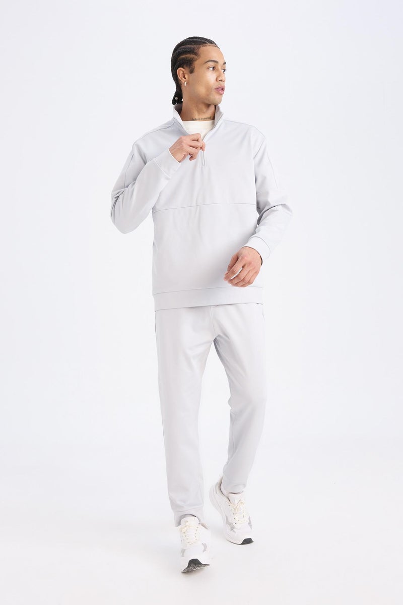 DeFacto Grey Man DeFactoFit Standard Fit Standard Leg Scuba Fabric Sports Joggers Casual - Image 5